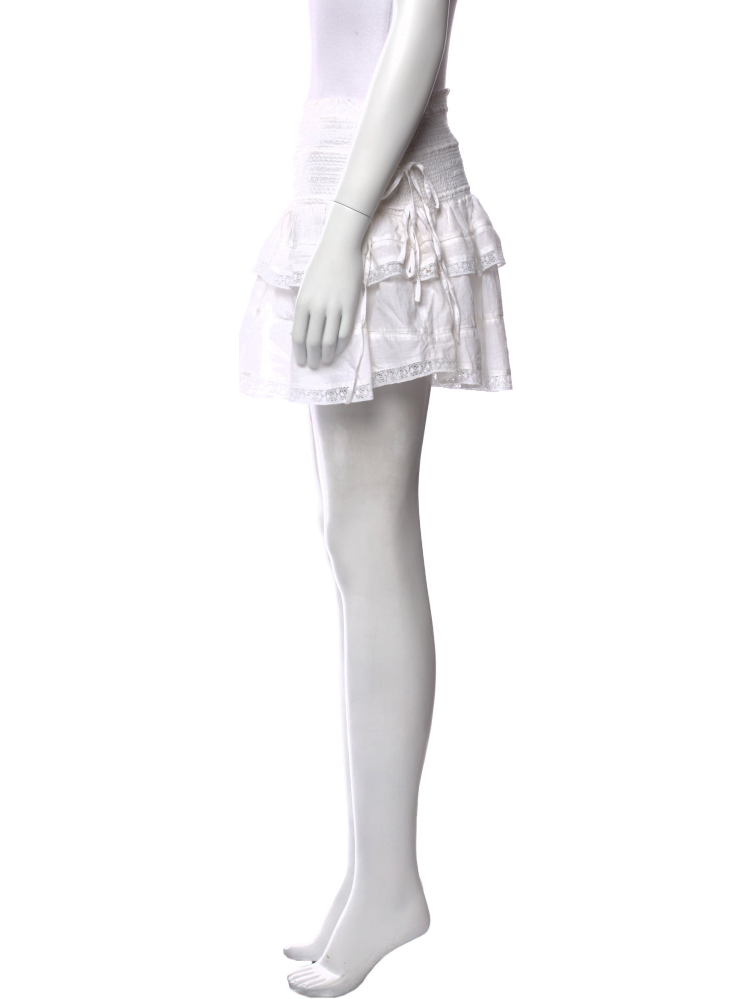 LoveShackFancy Ruffle Embellishment Mini Skirt