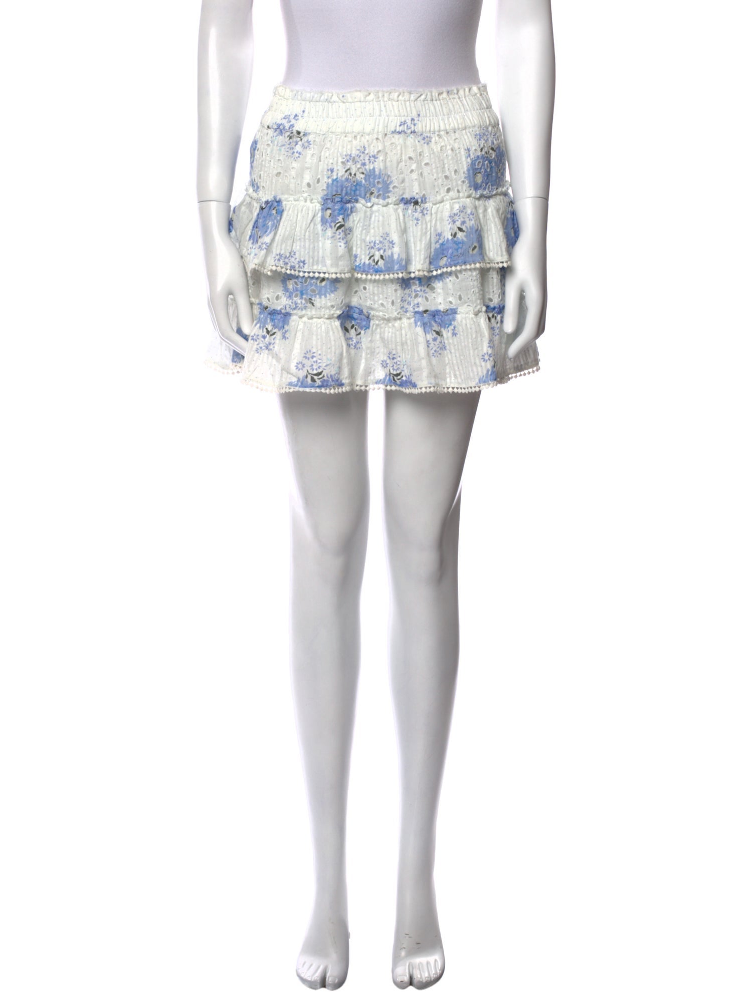 LoveShackFancy Floral Print Mini Skirt