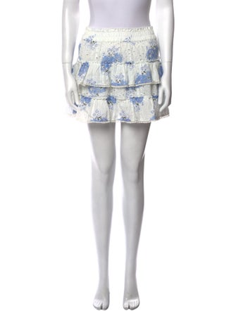 LoveShackFancy Floral Print Mini Skirt