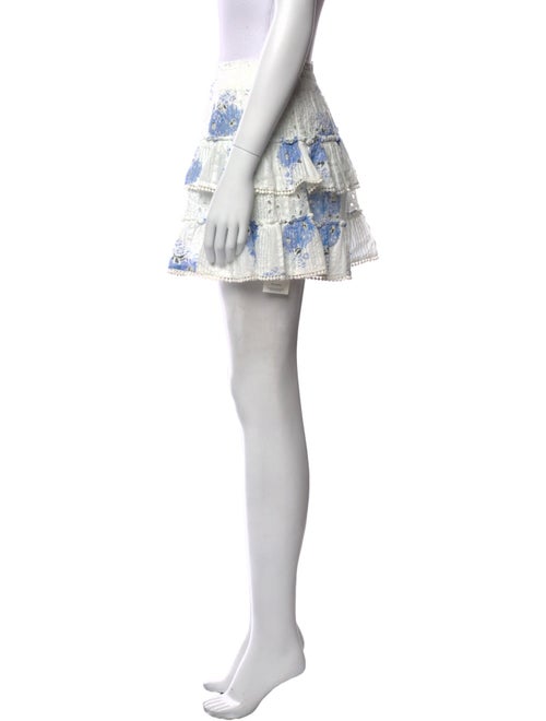 LoveShackFancy Floral Print Mini Skirt