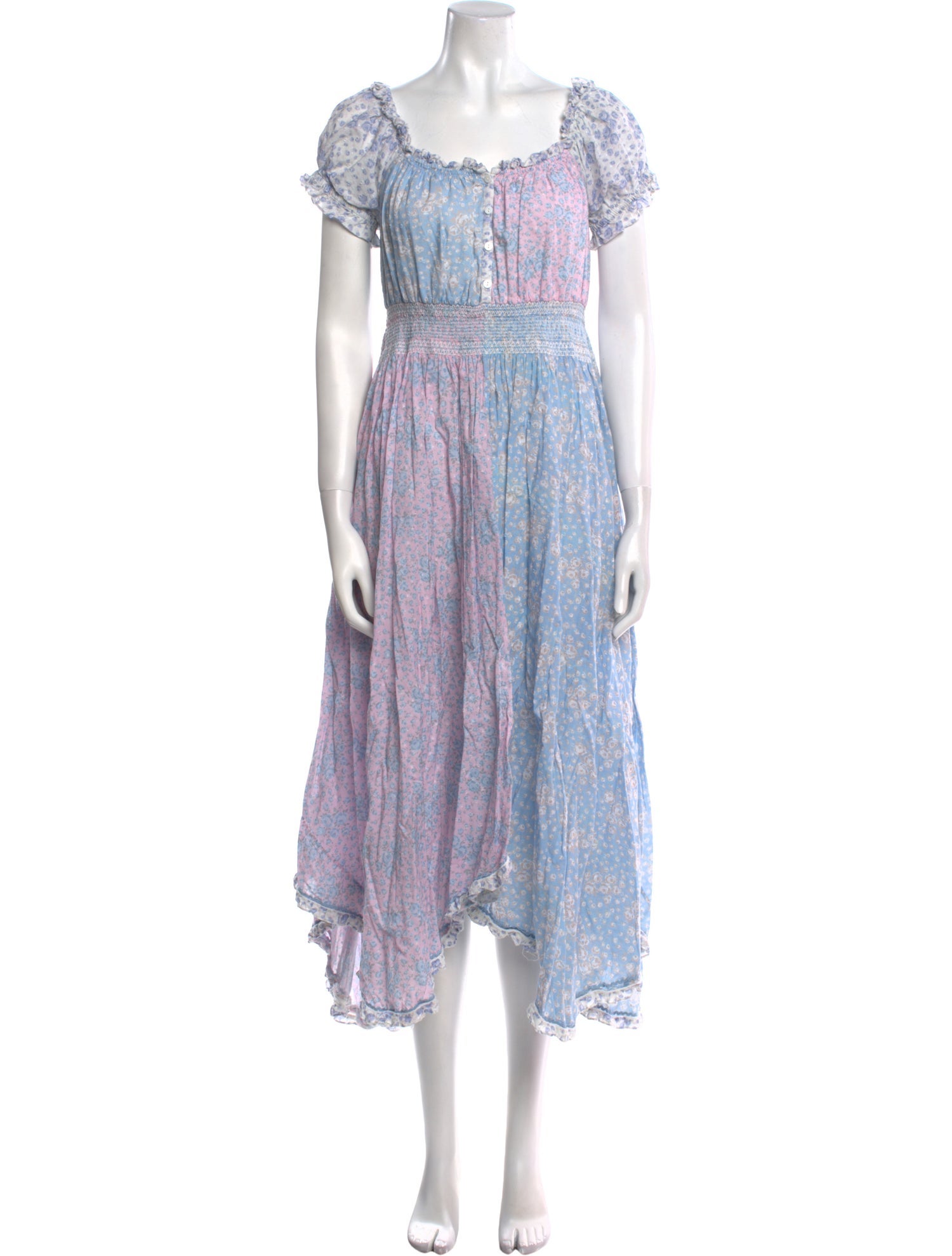 LoveShackFancy Floral Print Long Dress