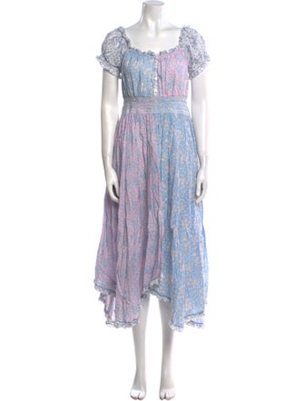 LoveShackFancy Floral Print Long Dress