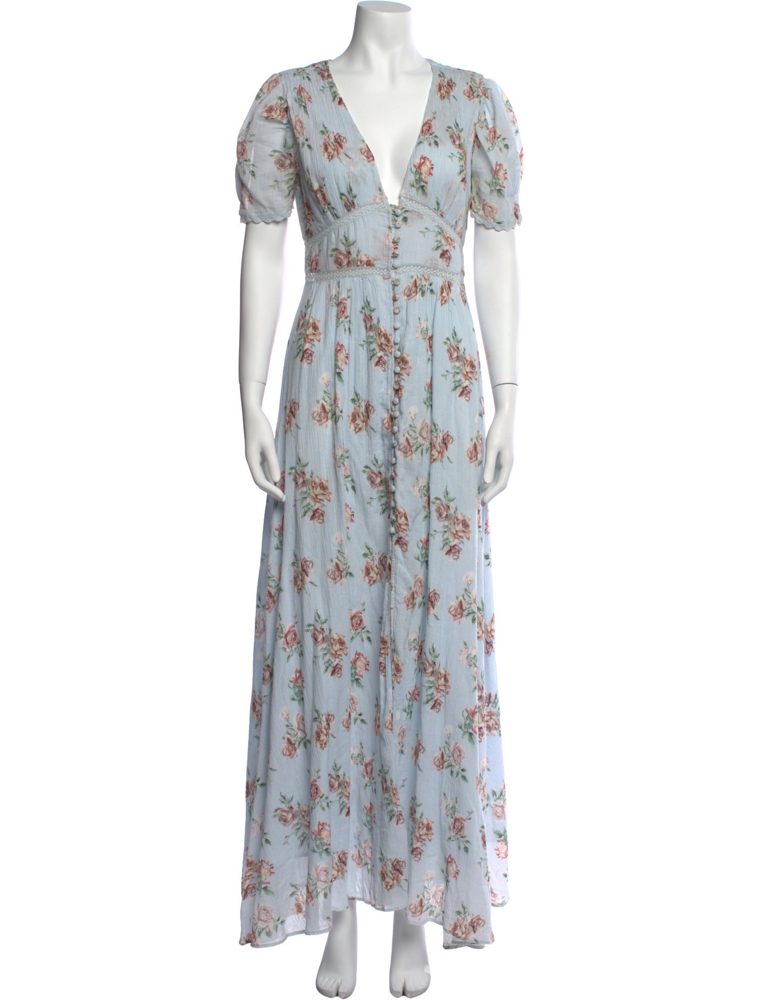 LoveShackFancy Floral Print Long Dress