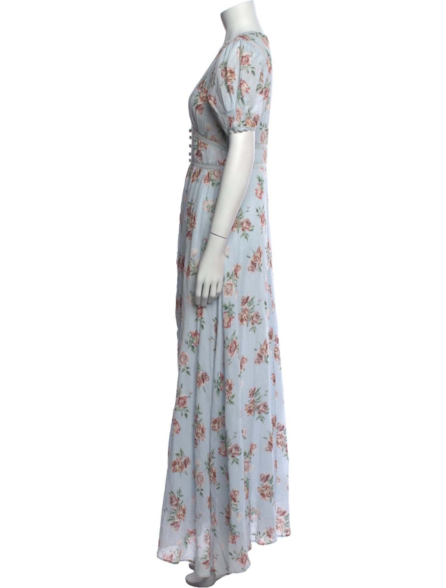 LoveShackFancy Floral Print Long Dress