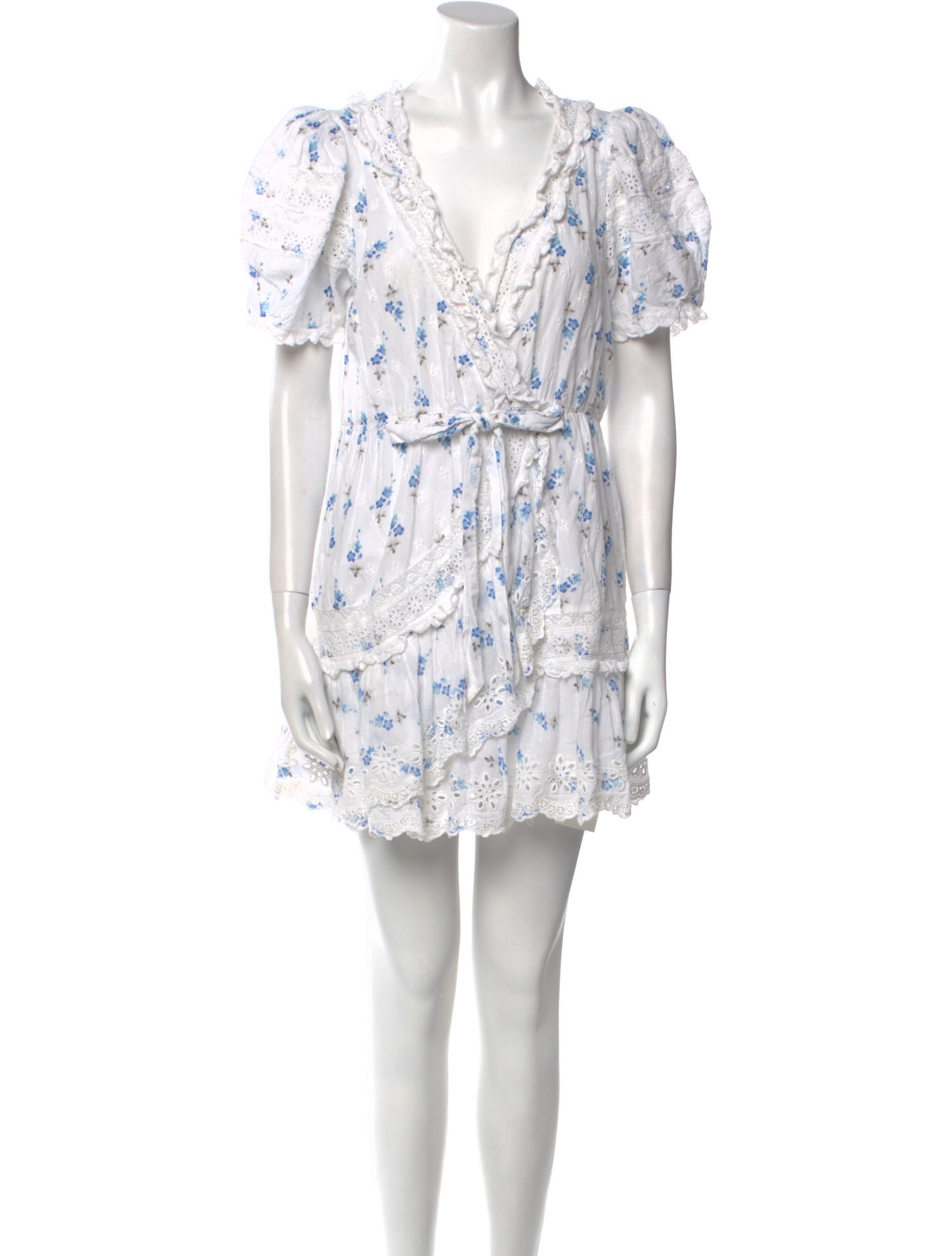 LoveShackFancy Floral Print Mini Dress