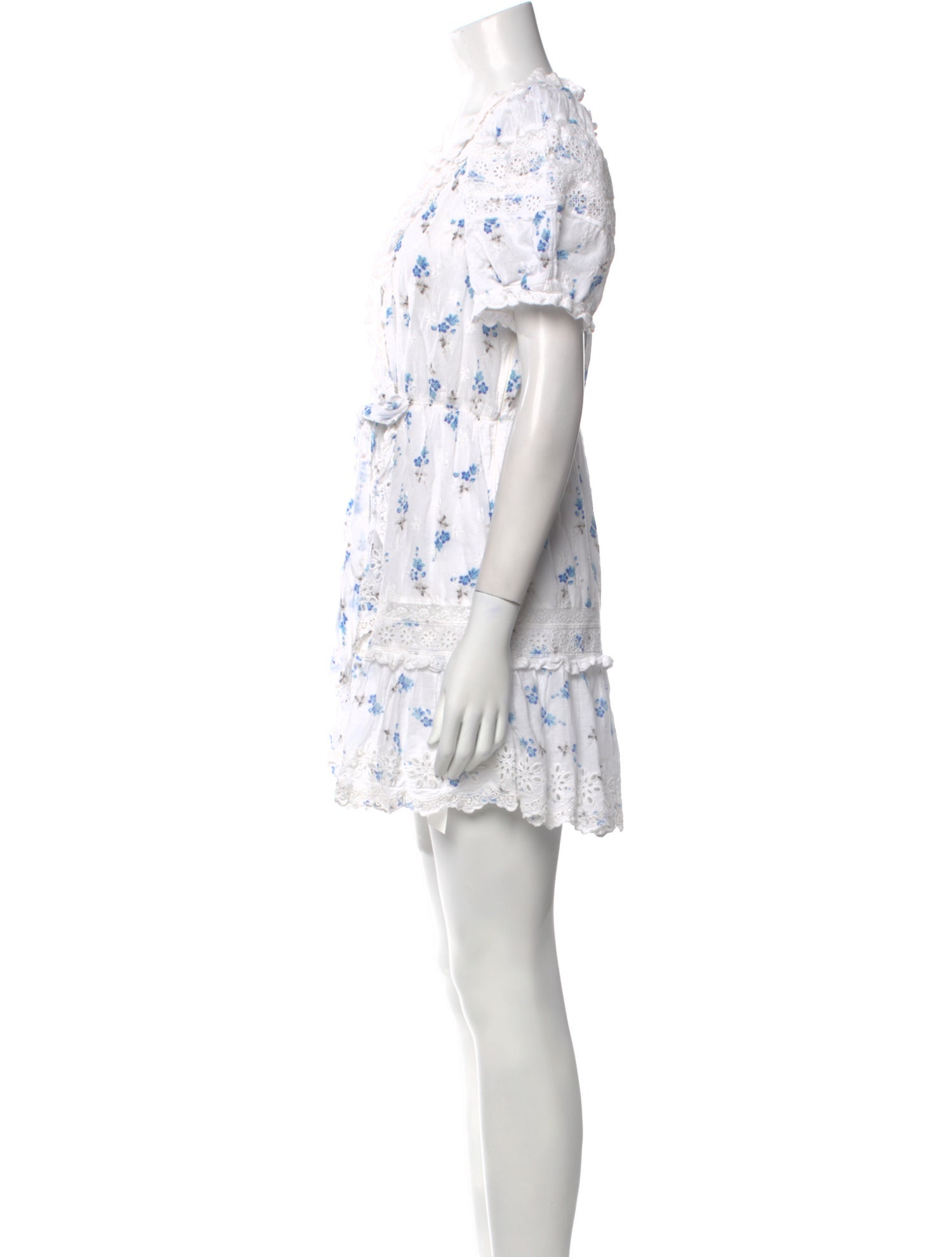 LoveShackFancy Floral Print Mini Dress