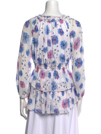 LoveShackFancy Printed Scoop Neck Blouse