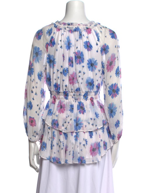 LoveShackFancy Printed Scoop Neck Blouse