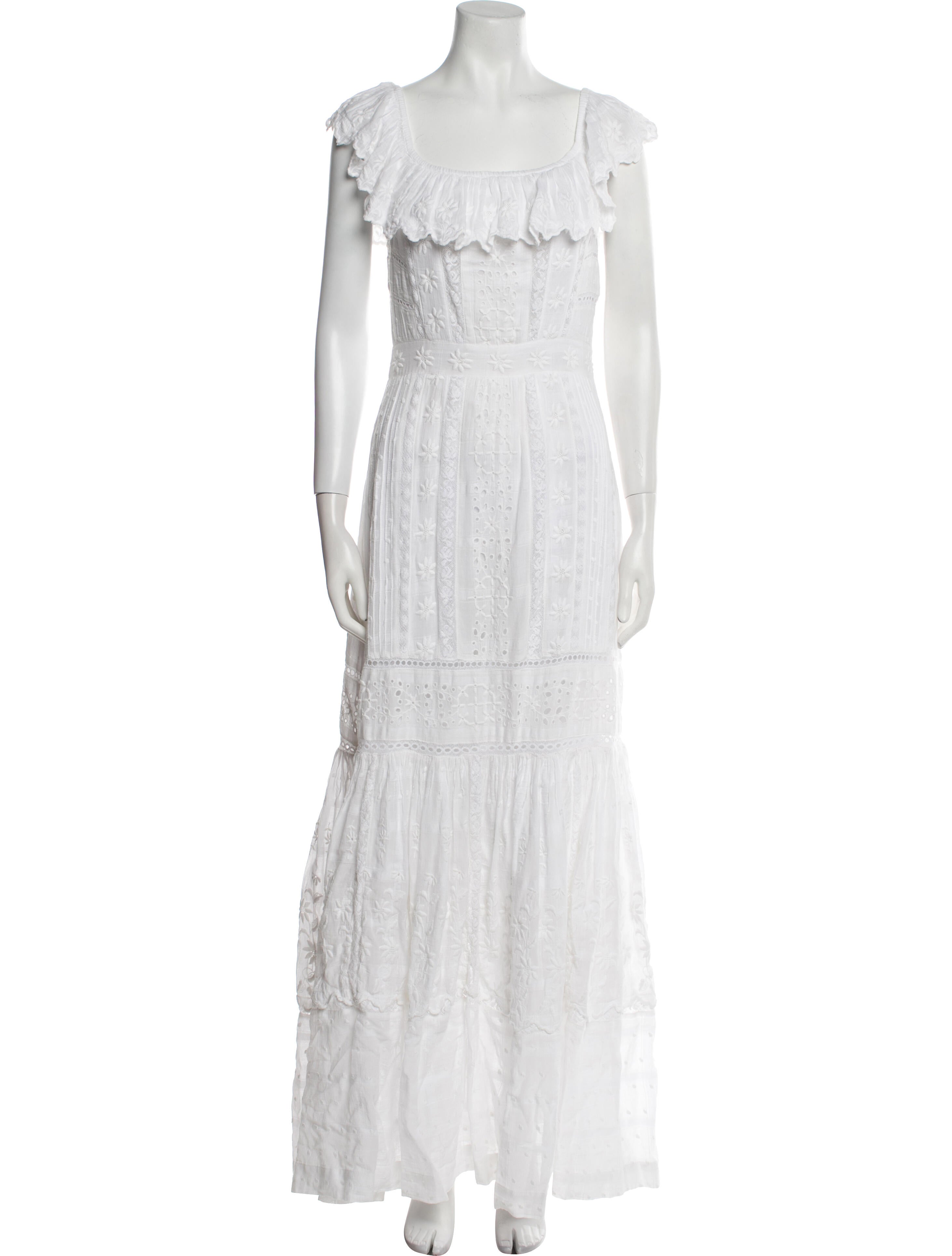 LoveShackFancy Square Neckline Long Dress