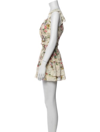 LoveShackFancy Floral Print Ruffle Embellishment Skirt Set