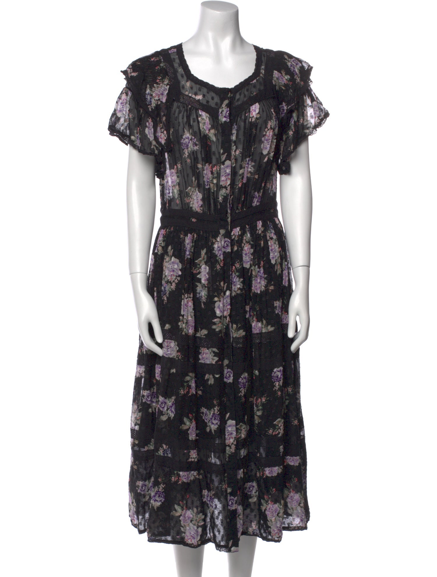 LoveShackFancy Silk Midi Length Dress