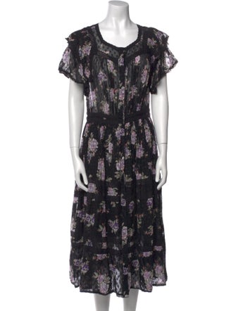 LoveShackFancy Silk Midi Length Dress