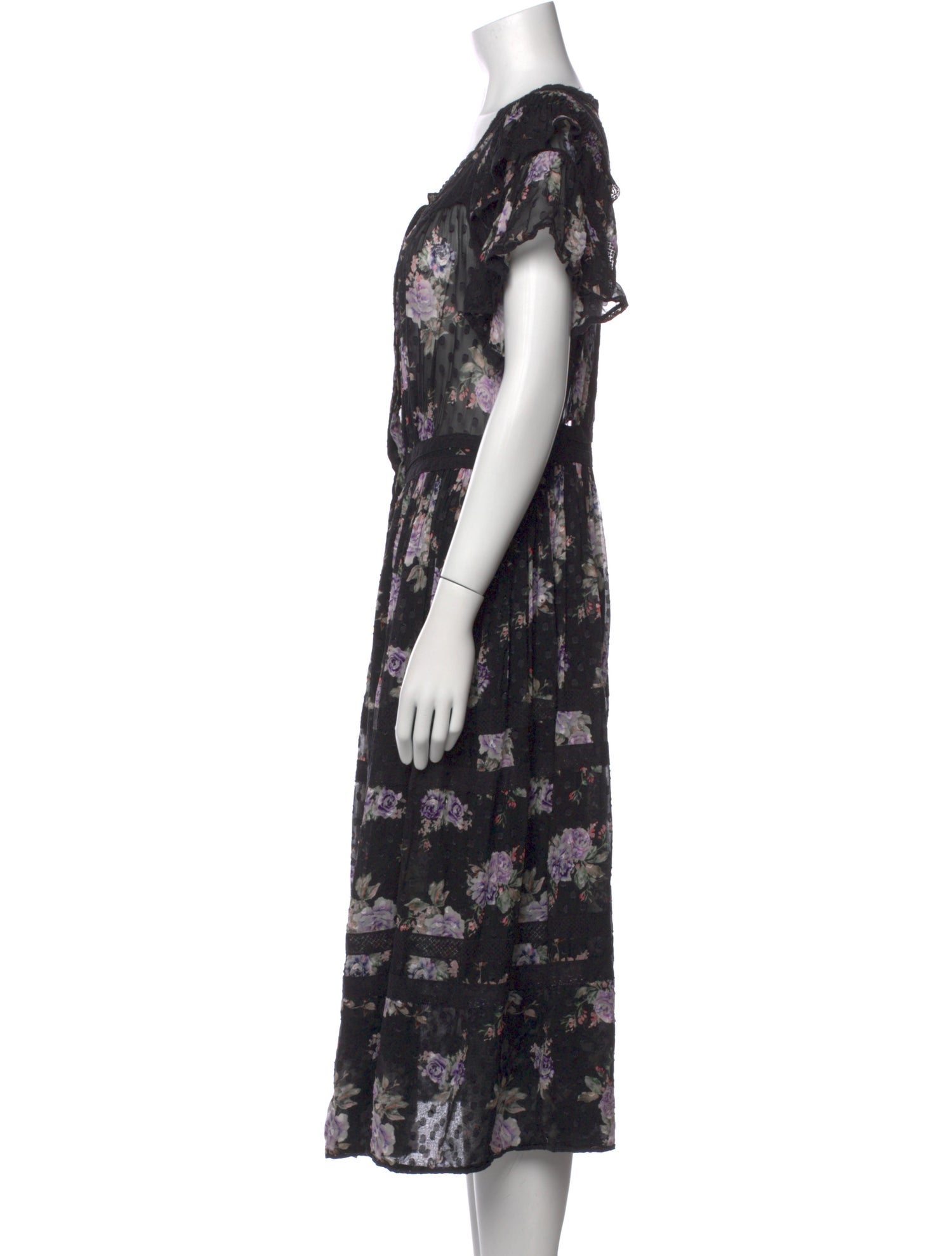 LoveShackFancy Silk Midi Length Dress