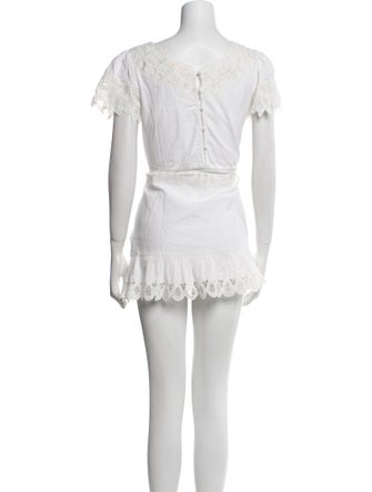 LoveShackFancy V-Neck Mini Dress