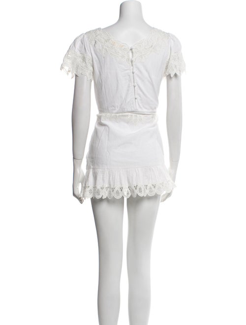 LoveShackFancy V-Neck Mini Dress