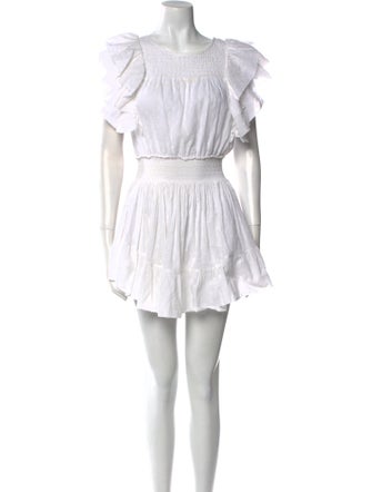 LoveShackFancy Scoop Neck Mini Dress