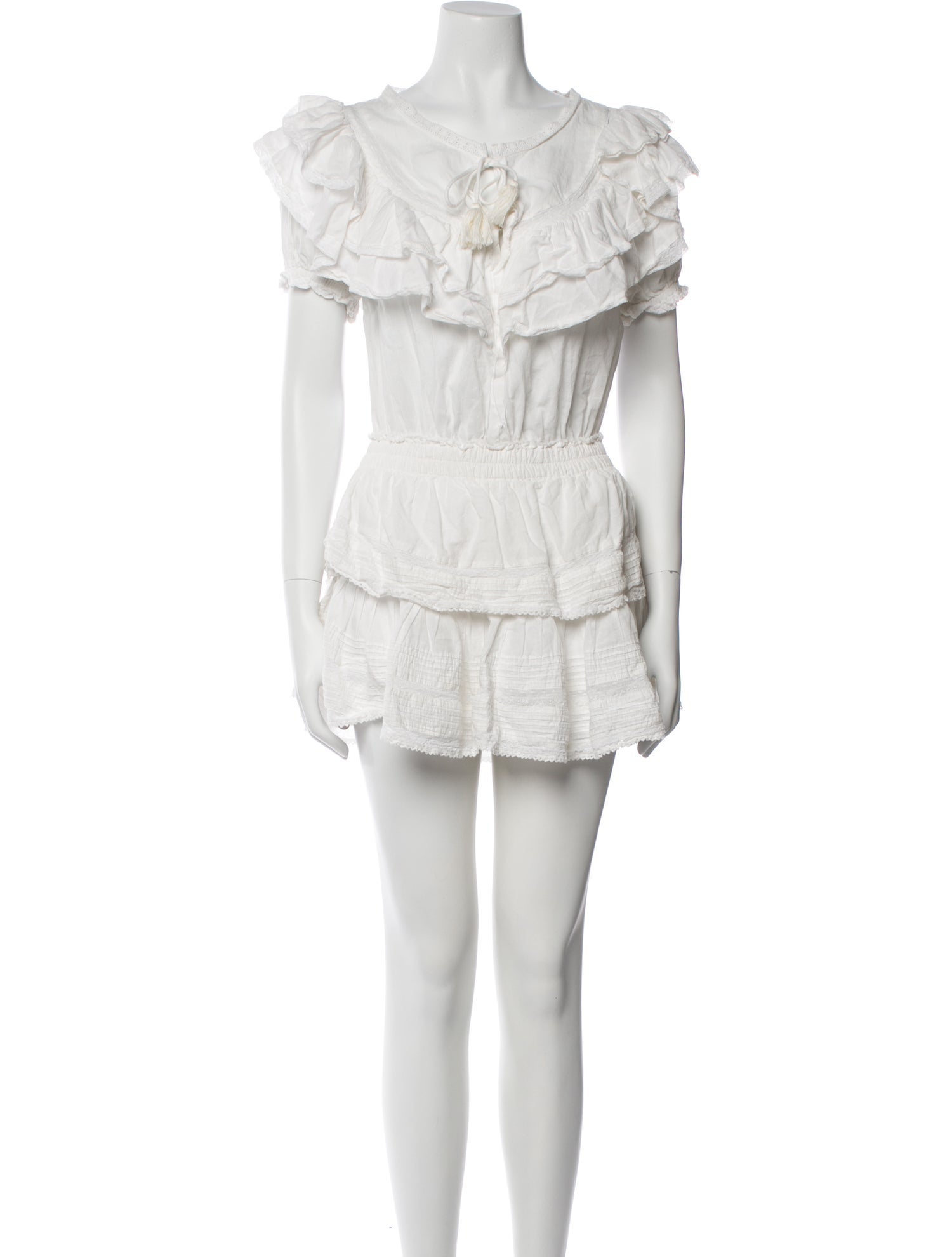 LoveShackFancy Scoop Neck Mini Dress