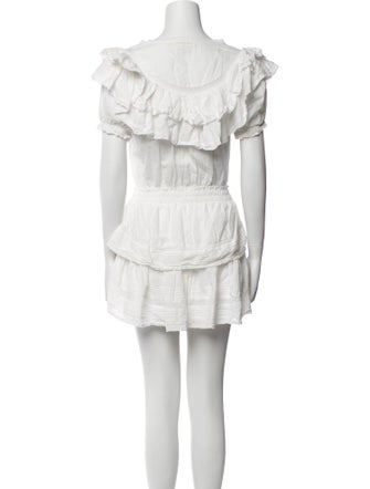 LoveShackFancy Scoop Neck Mini Dress