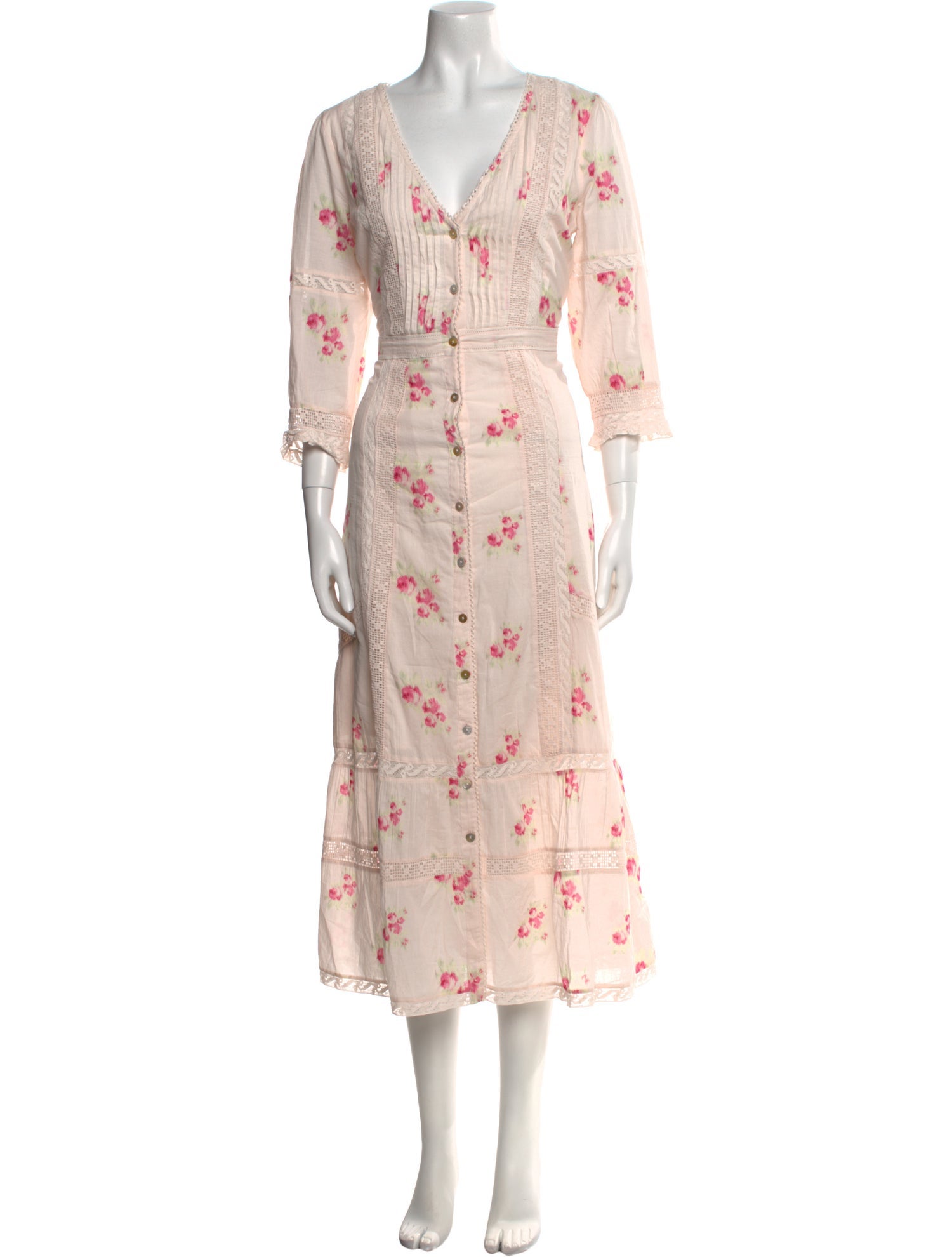 LoveShackFancy Floral Print Long Dress