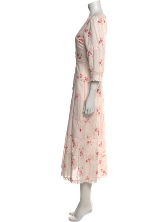 LoveShackFancy Floral Print Long Dress