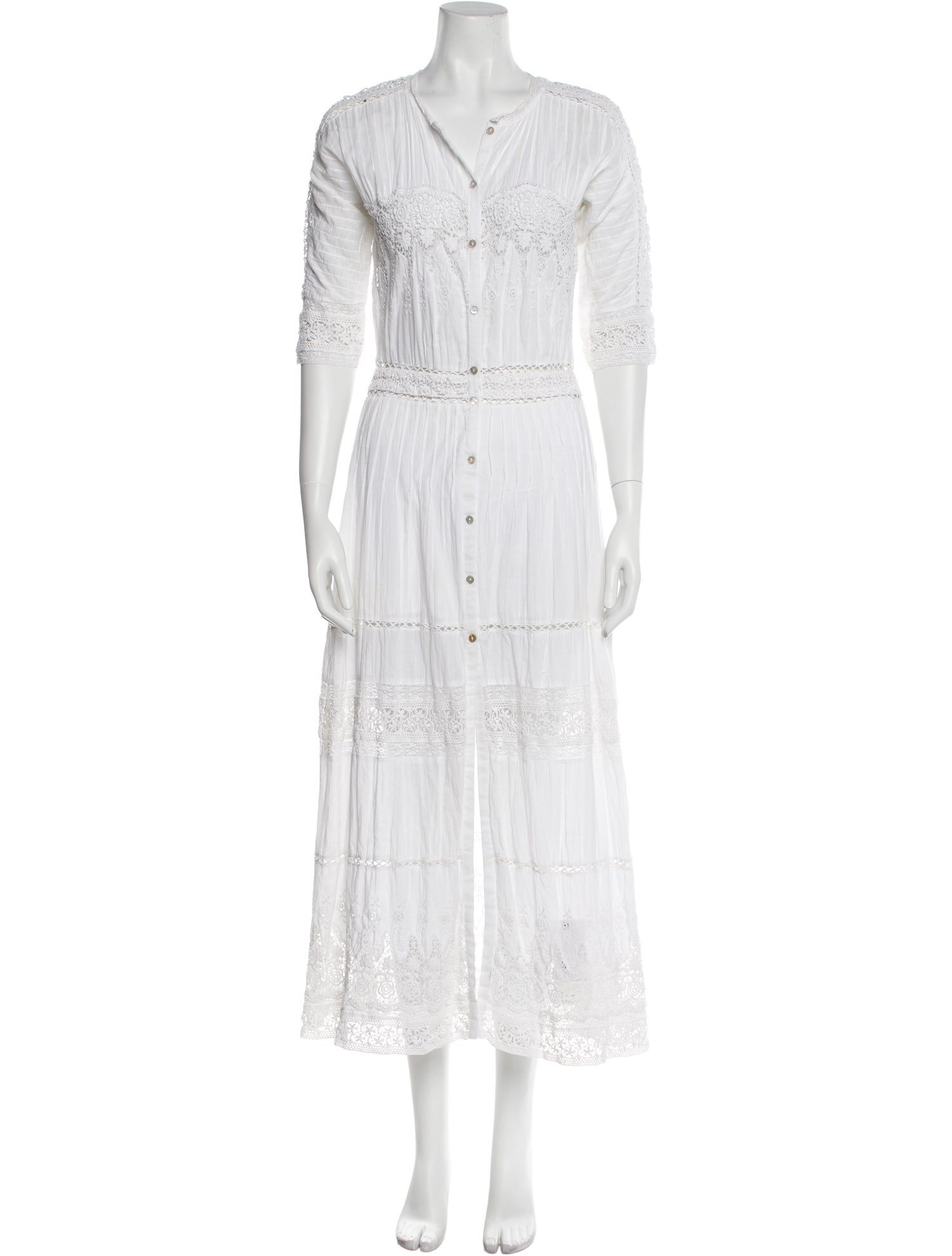 LoveShackFancy V-Neck Long Dress