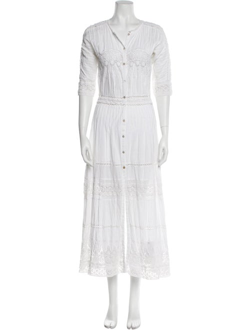 LoveShackFancy V-Neck Long Dress