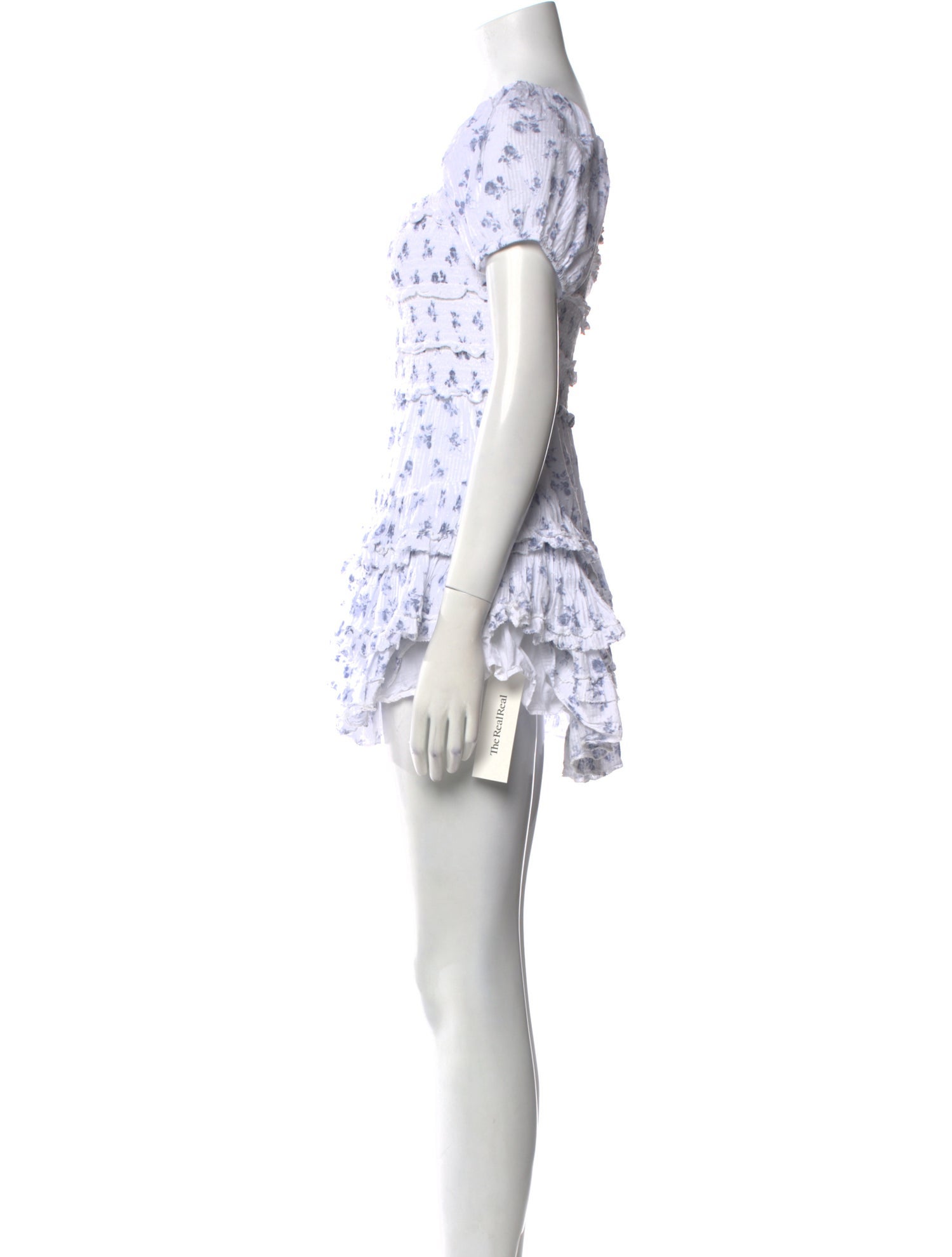 LoveShackFancy Floral Print Mini Dress