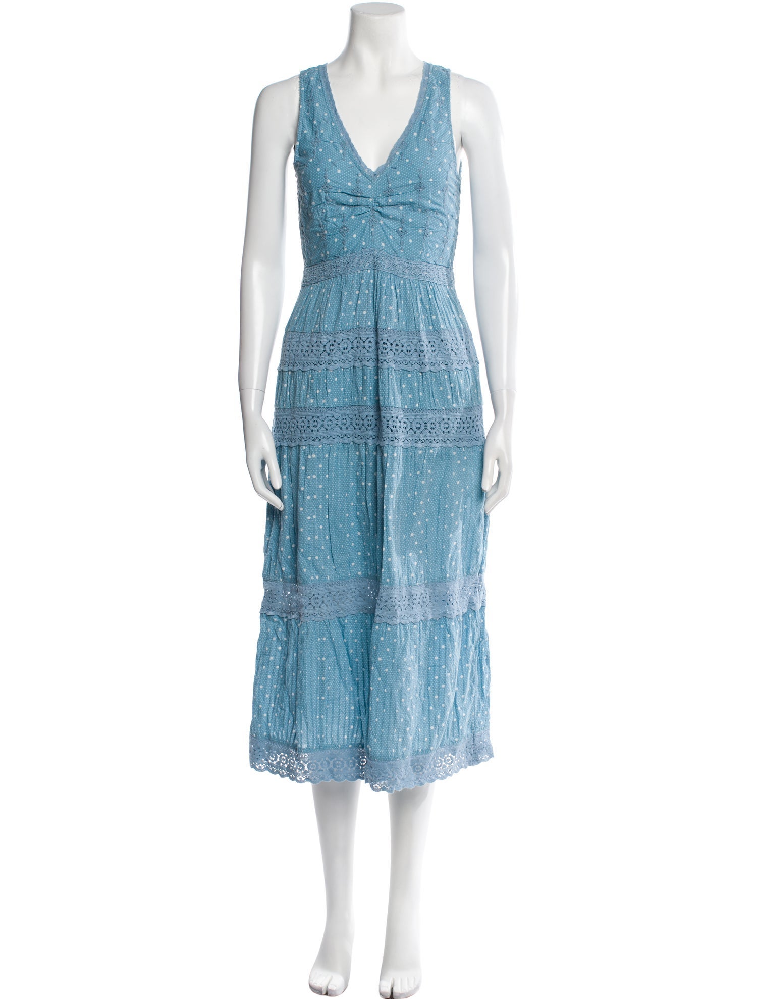 LoveShackFancy V-Neck Long Dress