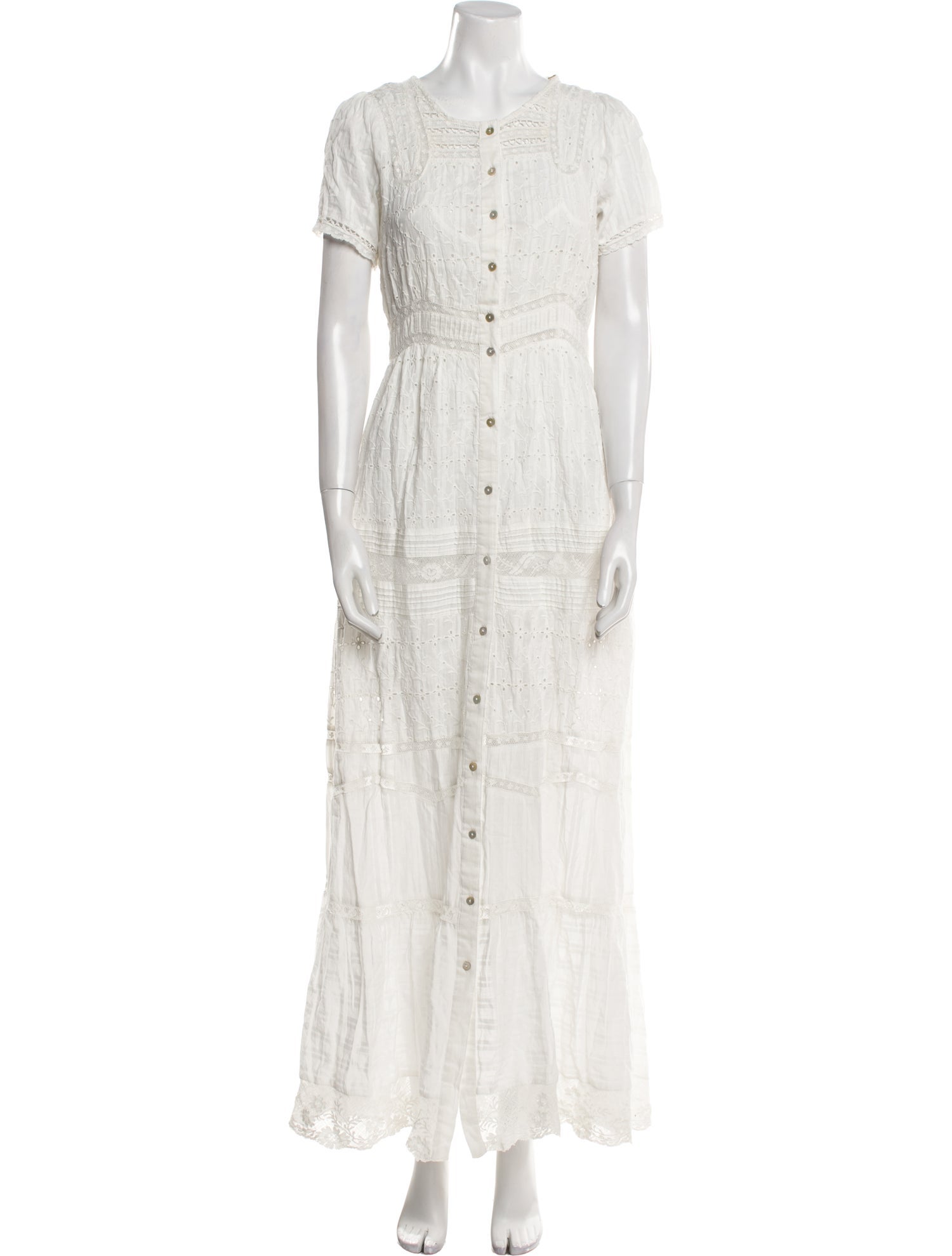 LoveShackFancy Crew Neck Long Dress