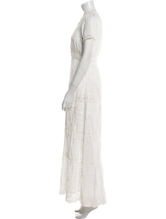 LoveShackFancy Crew Neck Long Dress