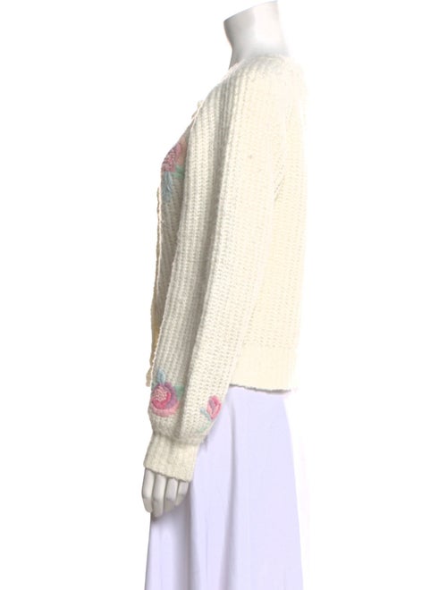 LoveShackFancy Floral Print Crew Neck Sweater