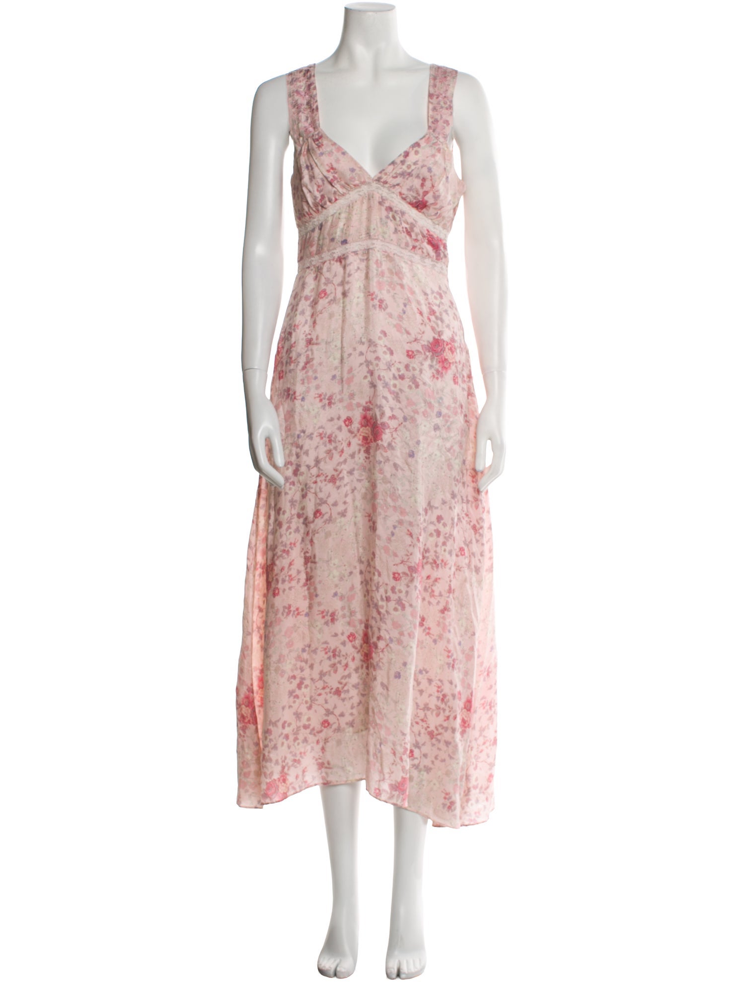 LoveShackFancy Floral Print Long Dress