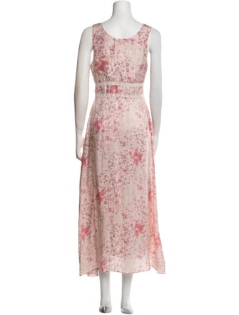 LoveShackFancy Floral Print Long Dress