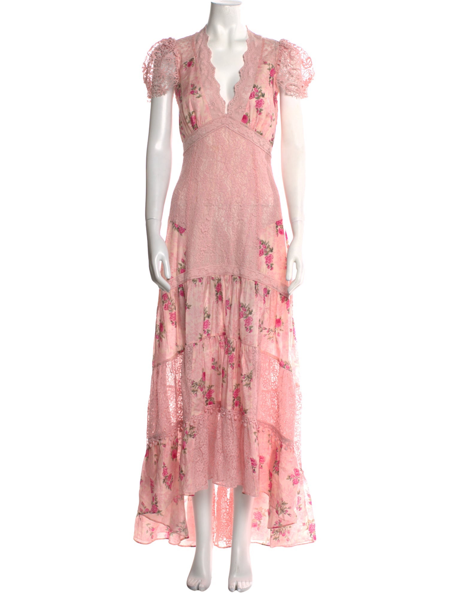 LoveShackFancy Floral Print Long Dress