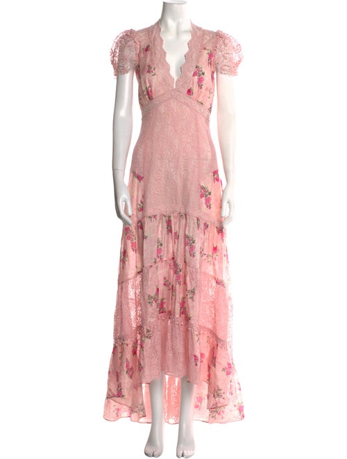 LoveShackFancy Floral Print Long Dress