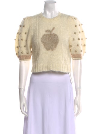 LoveShackFancy Mohair Graphic Print Sweater