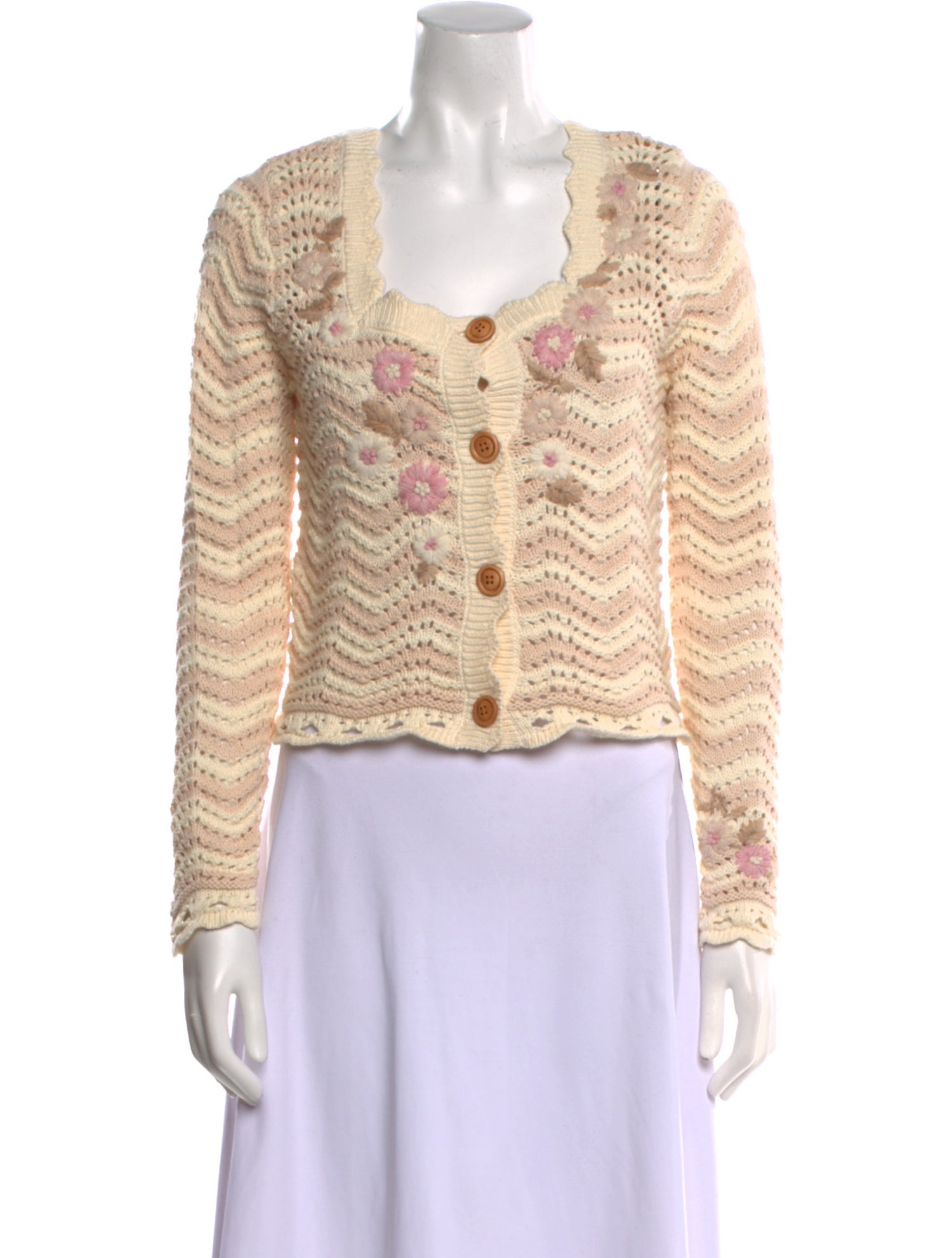 LoveShackFancy Crochet Striped Sweater