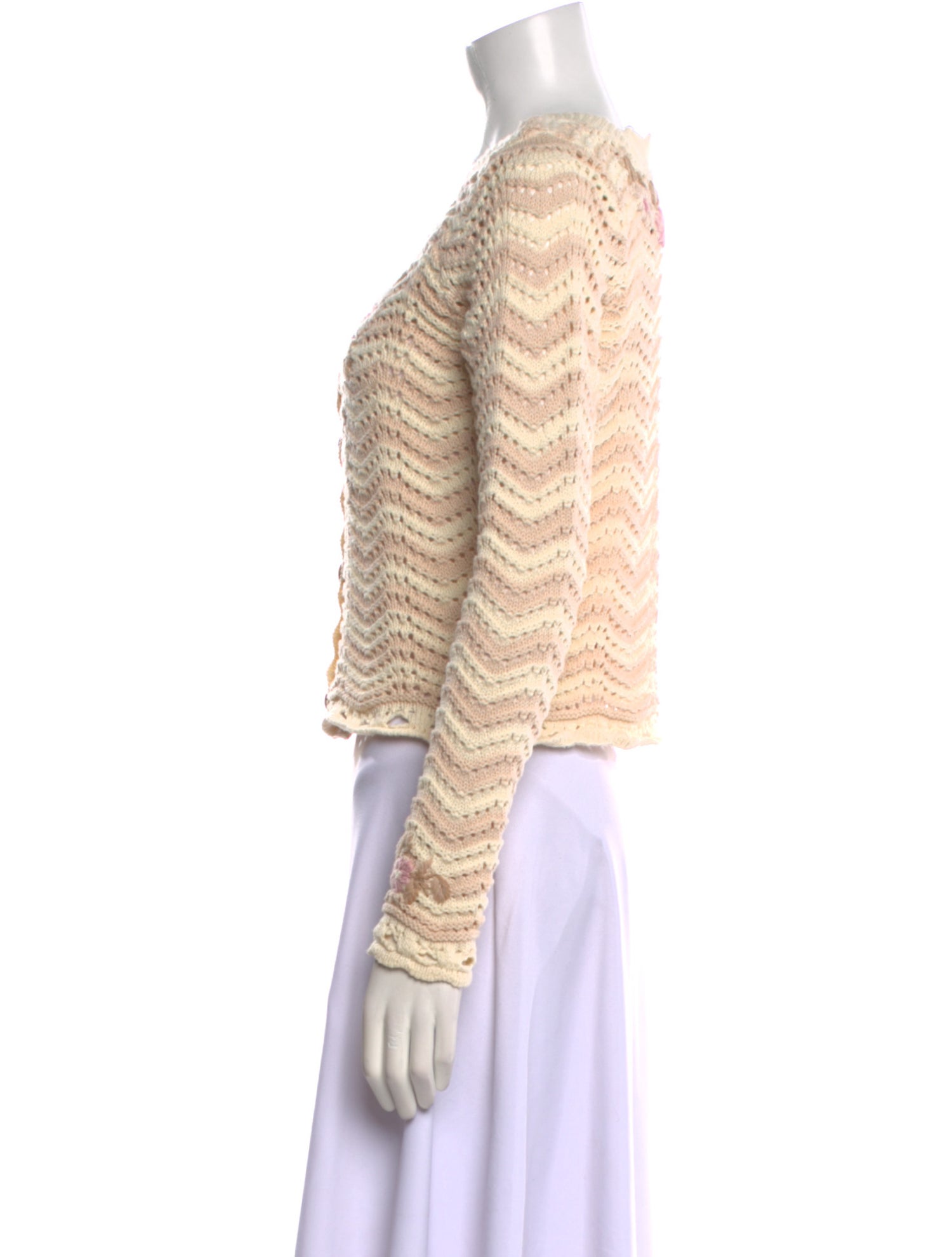 LoveShackFancy Crochet Striped Sweater