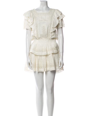 LoveShackFancy Scoop Neck Mini Dress