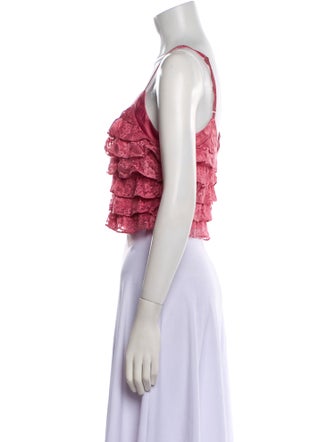 LoveShackFancy V-Neck Sleeveless Crop Top