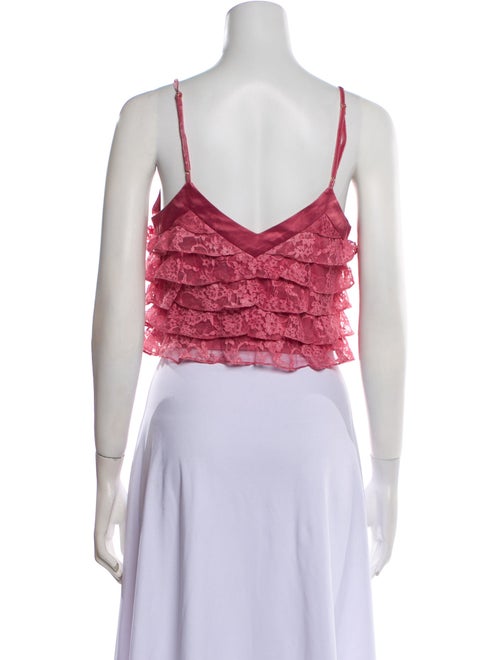 LoveShackFancy V-Neck Sleeveless Crop Top