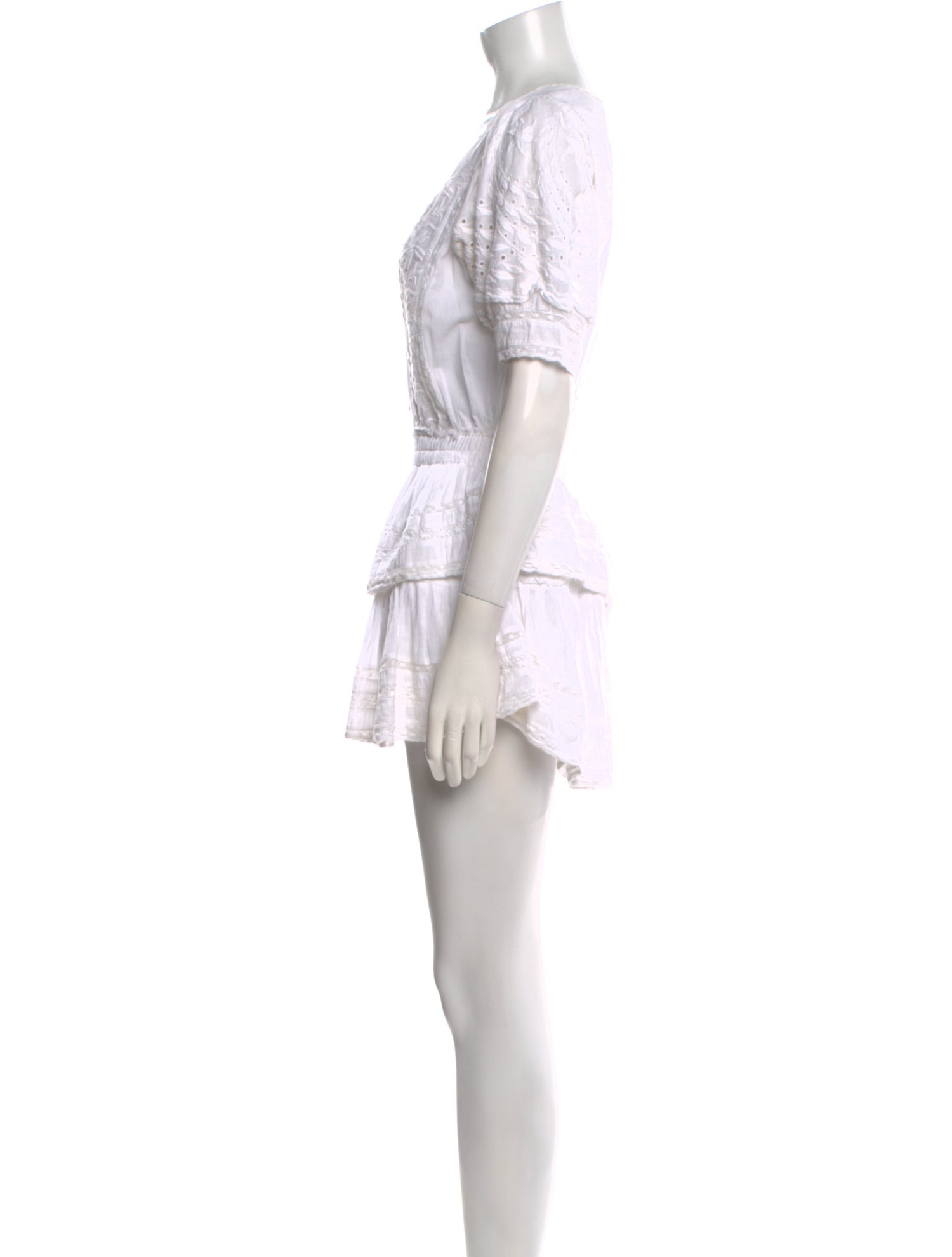 LoveShackFancy V-Neck Mini Dress