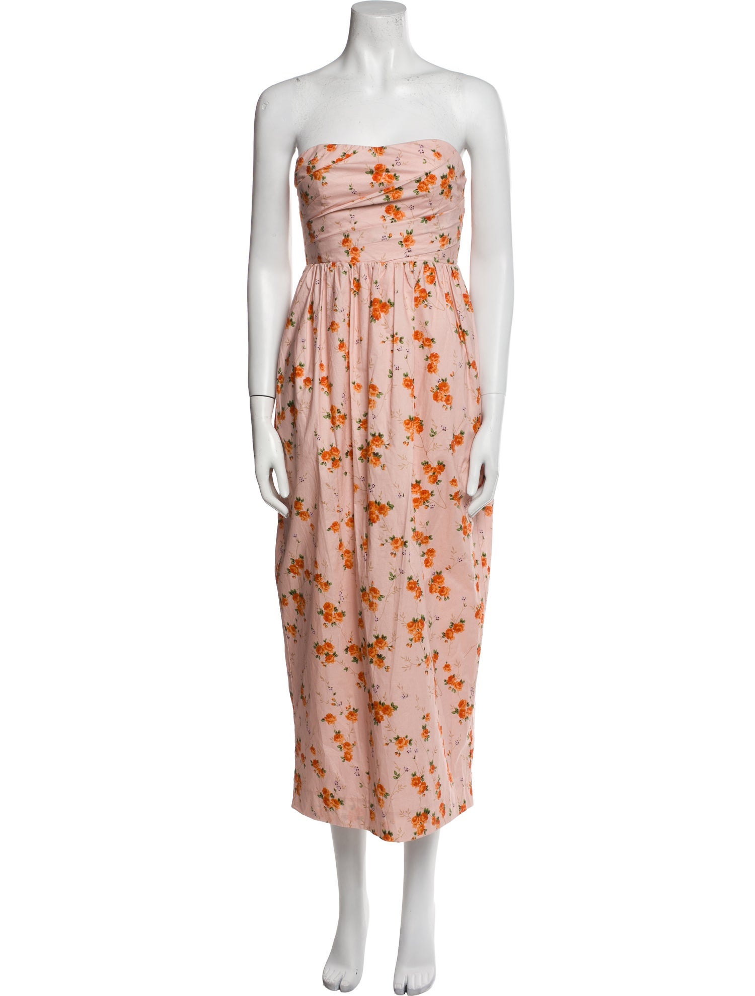 LoveShackFancy Floral Print Midi Length Dress