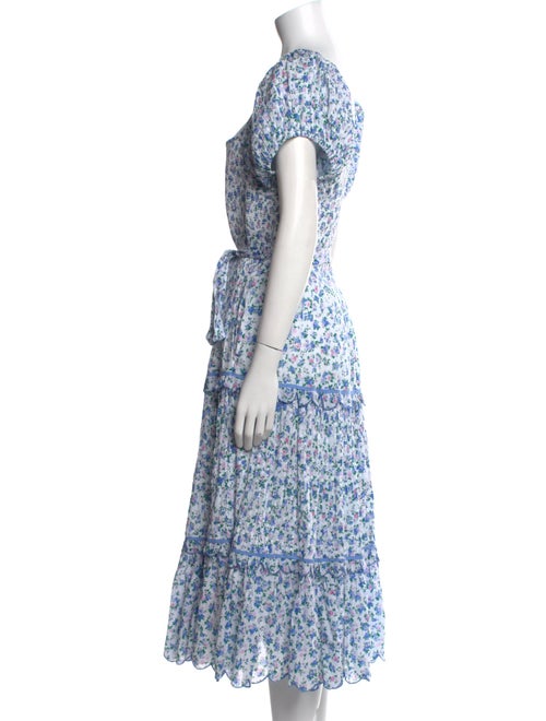 LoveShackFancy Floral Print Midi Length Dress