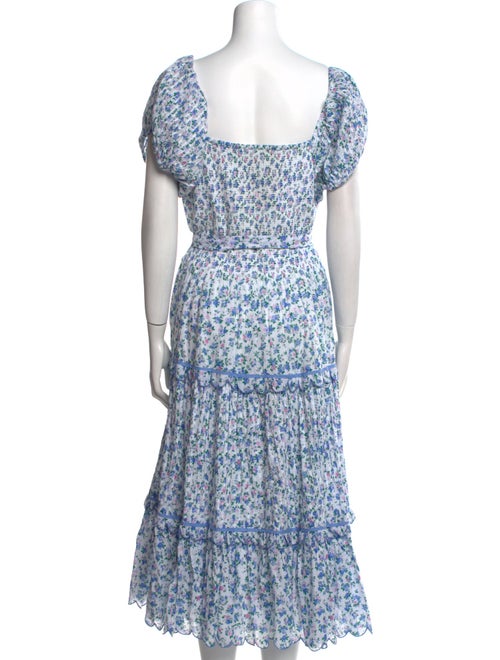 LoveShackFancy Floral Print Midi Length Dress