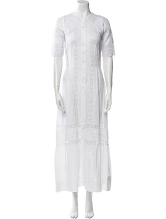 LoveShackFancy Crew Neck Long Dress