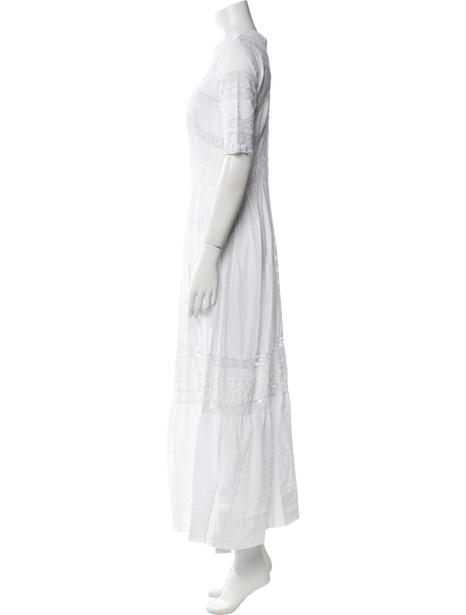 LoveShackFancy Crew Neck Long Dress