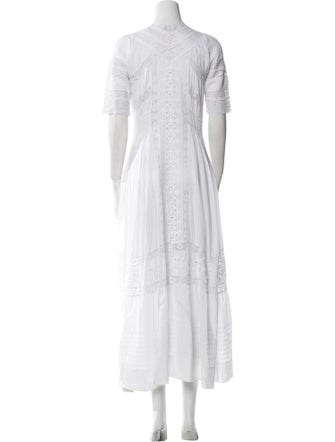 LoveShackFancy Crew Neck Long Dress