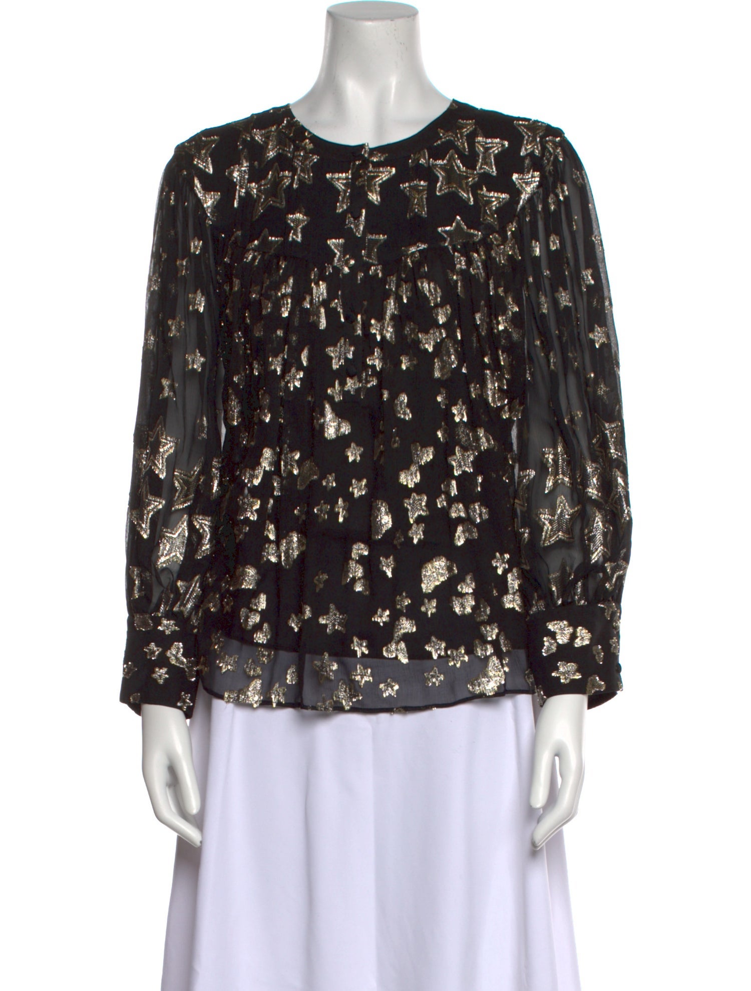 LoveShackFancy Silk Floral Print Blouse