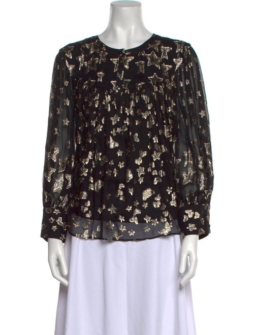 LoveShackFancy Silk Floral Print Blouse